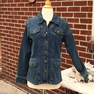 NWT Jones New York Signature 3/4 Length Blue Denim Jacket Size Medium